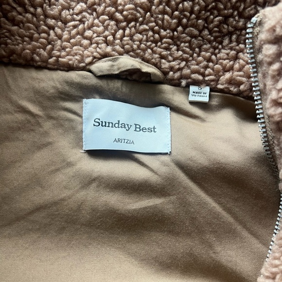 Sunday Best  Cozy Teddy Sherpa Jacket in Camel - Picture 2 of 4